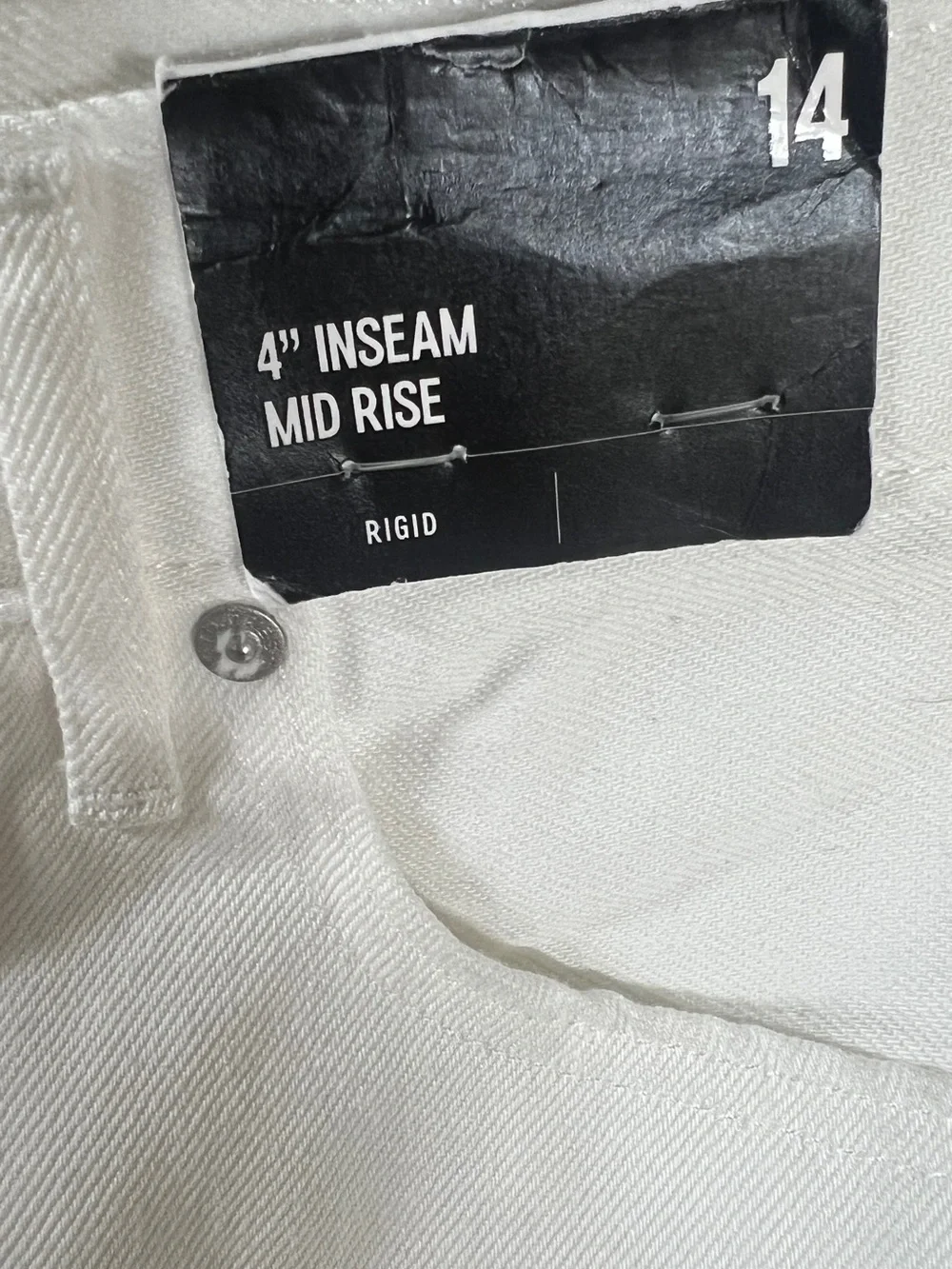 Express 14 White Denim High-Rise Shorts